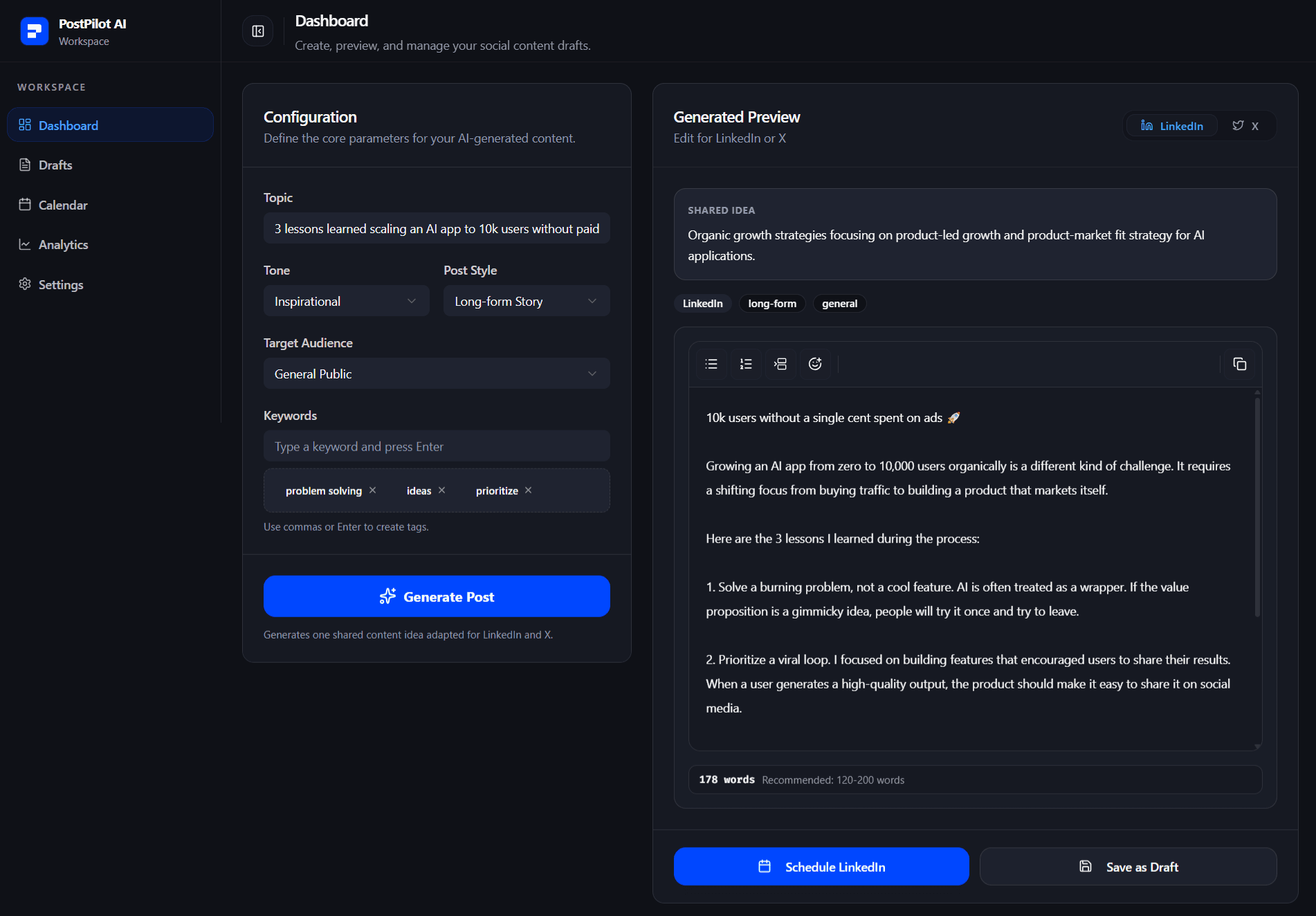 PostPilot Generation Tool